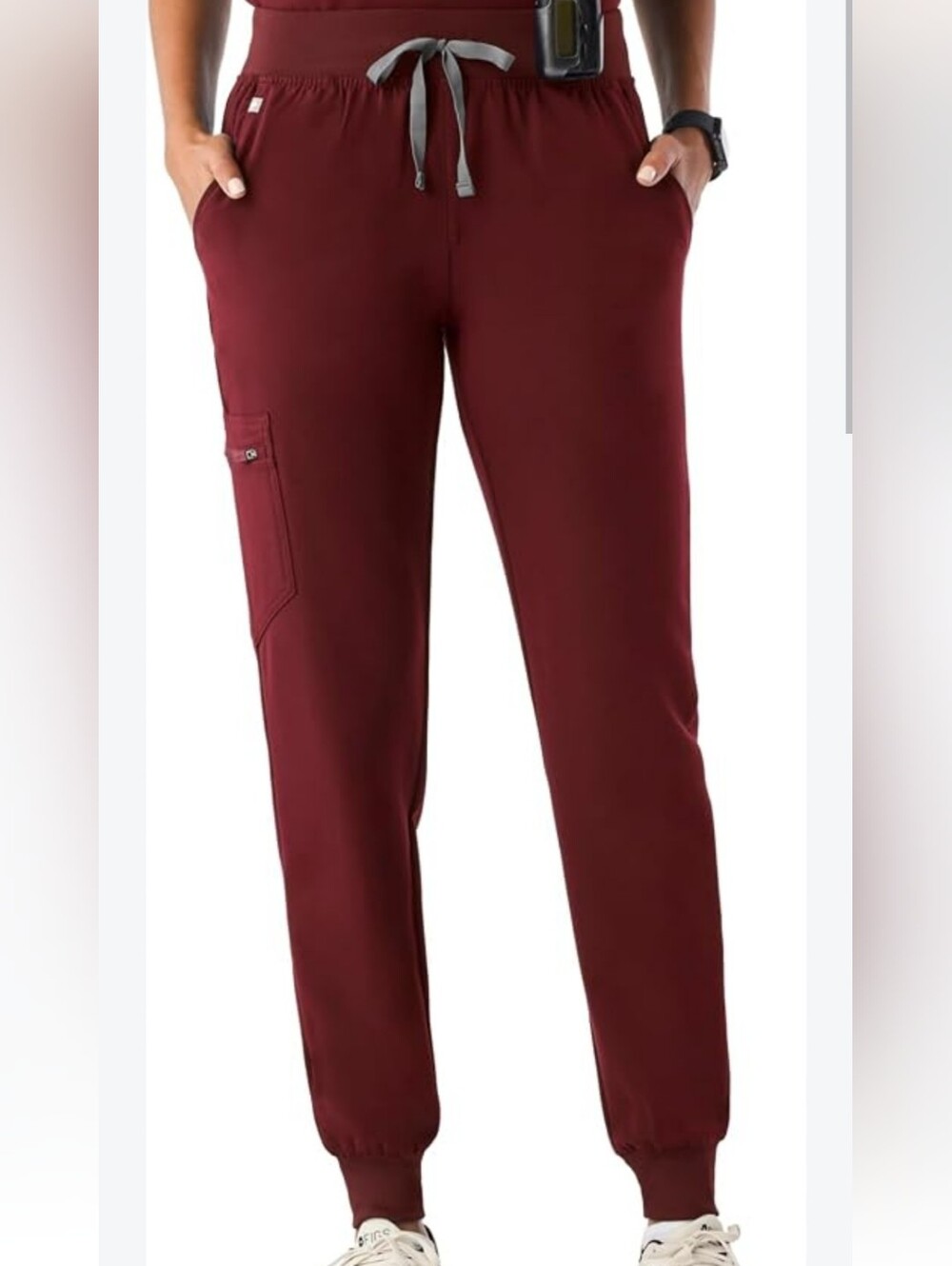 Figs Maroon Straight Leg Pants